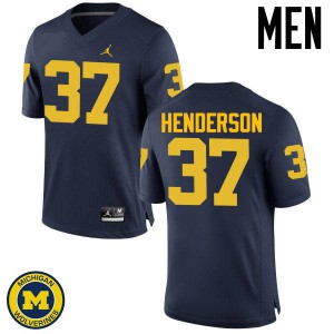 Michigan Wolverines #37 Bobby Henderson Men's Navy College Football Jersey 404602-379