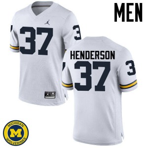 Michigan Wolverines #37 Bobby Henderson Men's White College Football Jersey 175157-219