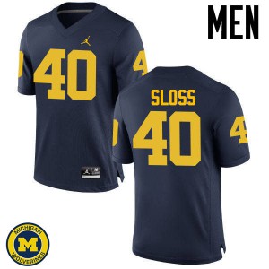 Michigan Wolverines #40 Kenneth Sloss Men's Navy College Football Jersey 957915-143