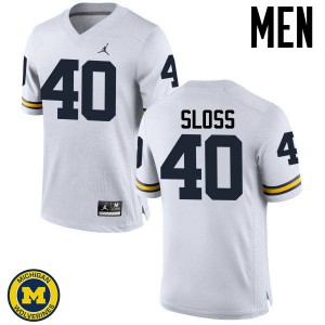 Michigan Wolverines #40 Kenneth Sloss Men's White College Football Jersey 143045-957