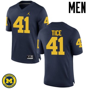 Michigan Wolverines #41 Ryan Tice Men's Navy College Football Jersey 314027-598