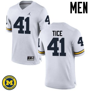 Michigan Wolverines #41 Ryan Tice Men's White College Football Jersey 997744-672