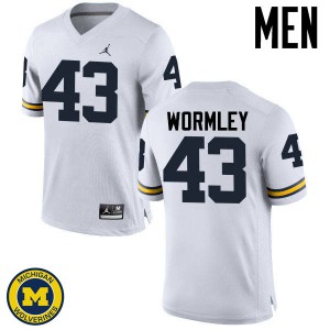 Michigan Wolverines #43 Chris Wormley Men's White College Football Jersey 375049-656