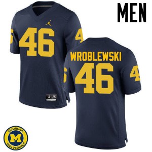 Michigan Wolverines #46 Michael Wroblewski Men's Navy College Football Jersey 513645-415