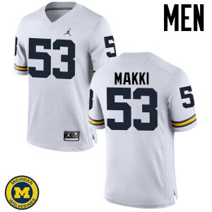 Michigan Wolverines #53 Salim Makki Men's White College Football Jersey 420588-278