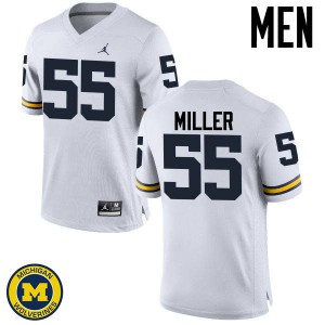 Michigan Wolverines #55 Garrett Miller Men's White College Football Jersey 385961-386