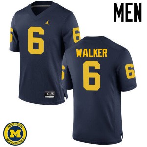 Michigan Wolverines #6 Kareem Walker Men's Navy College Football Jersey 183945-841