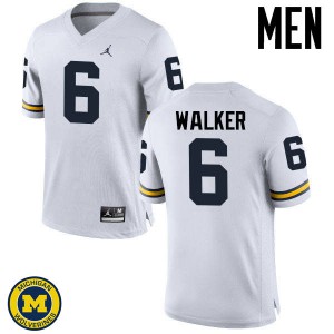 Michigan Wolverines #6 Kareem Walker Men's White College Football Jersey 601331-956