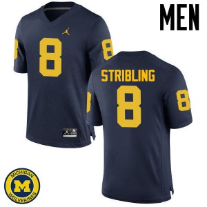 Michigan Wolverines #8 Channing Stribling Men's Navy College Football Jersey 705135-922