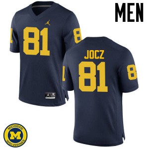 Michigan Wolverines #81 Michael Jocz Men's Navy College Football Jersey 994047-117