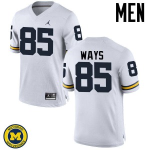 Michigan Wolverines #85 Maurice Ways Men's White College Football Jersey 592316-782
