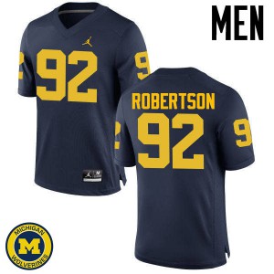 Michigan Wolverines #92 Cheyenn Robertson Men's Navy College Football Jersey 151620-283