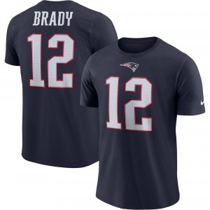New England Patriots #12 Tom Brady Men's Player Pride Navy Name & Number Performance T-Shirt 620316-886