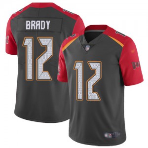 Tampa Bay Buccaneers #12 Tom Brady Men's Gray Inverted Legend Stitched Limited Jersey 905833-960