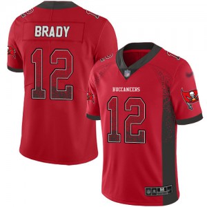 Tampa Bay Buccaneers #12 Tom Brady Men's Red Limited Team Color Stitched Rush Drift Fashion Jersey 787370-927