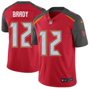 Tampa Bay Buccaneers #12 Tom Brady Youth Red Vapor Untouchable Team Color Stitched Limited Jersey 946792-504