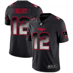 New England Patriots #12 Tom Brady Men's Black Limited Stitched Vapor Untouchable Smoke Fashion Jersey 784748-990