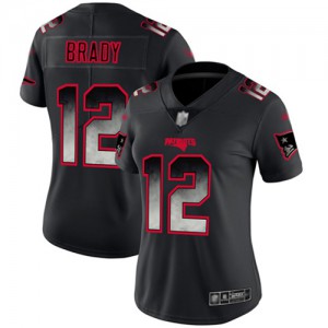 New England Patriots #12 Tom Brady Women's Black Limited Stitched Vapor Untouchable Smoke Fashion Jersey 205738-856