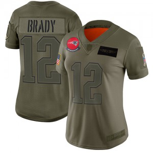 New England Patriots #12 Tom Brady Women's Camo 2019 Stitched Limited Salute to Service Jersey 448655-352