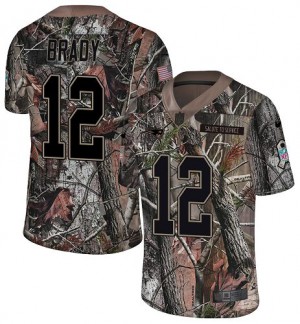 New England Patriots #12 Tom Brady Youth Camo Rush Realtree Stitched Limited Jersey 288994-678