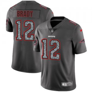 New England Patriots #12 Tom Brady Men's Gray Static Limited Stitched Vapor Untouchable Jersey 950885-211
