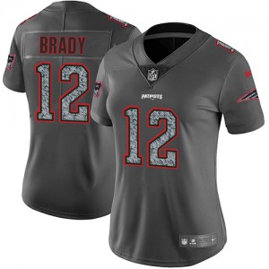 New England Patriots #12 Tom Brady Women's Gray Static Limited Stitched Vapor Untouchable Jersey 921183-372