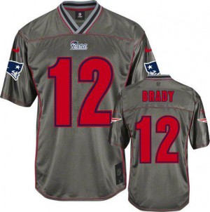 New England Patriots #12 Tom Brady Men's Grey Vapor Stitched Elite Jersey 898288-994