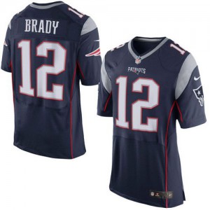 New England Patriots #12 Tom Brady Men's Navy Blue New Team Color Stitched Elite Jersey 257271-490