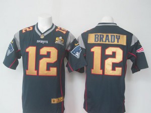 New England Patriots #12 Tom Brady Men's Navy Blue Stitched Team Color Super Bowl 50 Collection Elite Jersey 326947-482