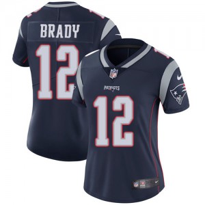 New England Patriots #12 Tom Brady Women's Navy Blue Vapor Untouchable Team Color Stitched Limited Jersey 153591-862