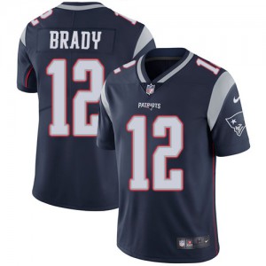New England Patriots #12 Tom Brady Youth Navy Blue Vapor Untouchable Team Color Stitched Limited Jersey 962764-180