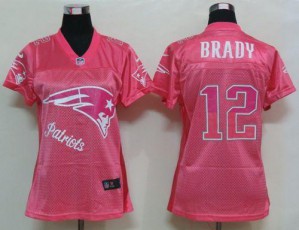 New England Patriots #12 Tom Brady Women's Pink Fem Fan Game Jersey 537834-684