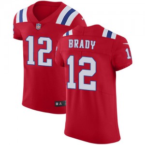 New England Patriots #12 Tom Brady Men's Red Vapor Untouchable Alternate Stitched Elite Jersey 395210-645