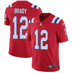 New England Patriots #12 Tom Brady Men's Red Vapor Untouchable Alternate Stitched Limited Jersey 894365-808