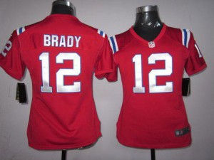 New England Patriots #12 Tom Brady Women's Red Elite Alternate Stitched Jersey 675778-523