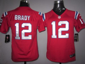 New England Patriots #12 Tom Brady Youth Red Elite Alternate Stitched Jersey 337297-162