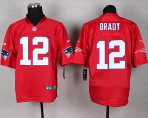 New England Patriots #12 Tom Brady Men's Red QB Practice Stitched Elite Jersey 640875-514