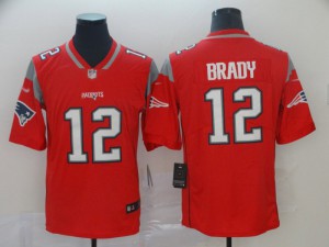 New England Patriots #12 Tom Brady Men's Red Inverted Legend Stitched Limited Jersey 877993-859