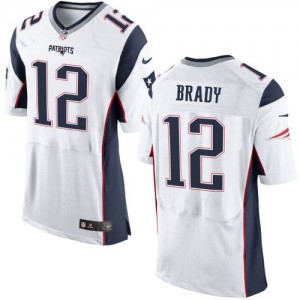New England Patriots #12 Tom Brady Men's White Elite Stitched New Jersey 989144-823