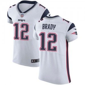 New England Patriots #12 Tom Brady Men's White Elite Stitched Vapor Untouchable Jersey 981563-115