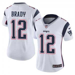 New England Patriots #12 Tom Brady Women's White Limited Stitched Vapor Untouchable Jersey 308166-734