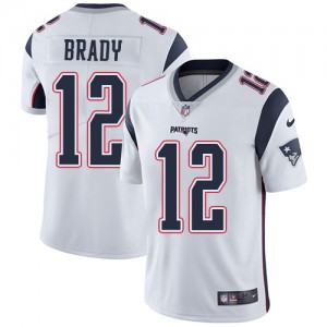 New England Patriots #12 Tom Brady Youth White Limited Stitched Vapor Untouchable Jersey 879449-412