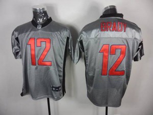 New England Patriots #12 Tom Brady Men's Grey Shadow Stitched Jersey 468417-118