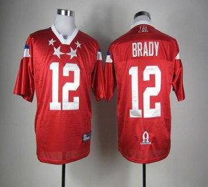 New England Patriots #12 Tom Brady Men's 2012 Pro Bowl Red Stitched Jersey 165967-555