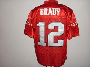 New England Patriots #12 Tom Brady Men's Red QB Practice Stitched Jersey 145410-506