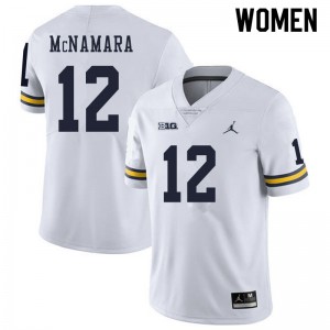 Michigan Wolverines #12 Cade McNamara Women's White College Football Jersey 134320-519