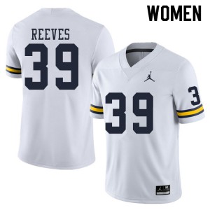 Michigan Wolverines #39 Lawrence Reeves Women's White College Football Jersey 192746-625