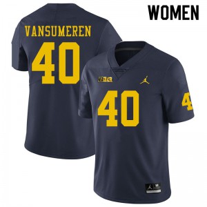 Michigan Wolverines #40 Ben VanSumeren Women's Navy College Football Jersey 569243-162