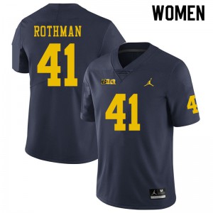 Michigan Wolverines #41 Quinn Rothman Women's Navy College Football Jersey 212247-437