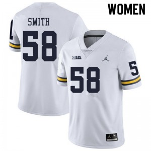 Michigan Wolverines #58 Mazi Smith Women's White College Football Jersey 168640-121